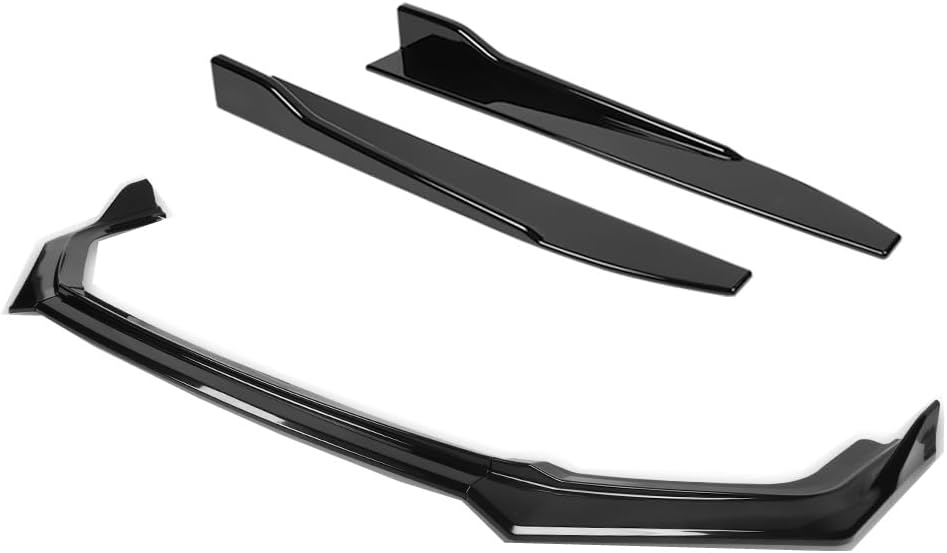 5pcs Combo Front Bumper Body Kit Lip + Side Skirt Extensions Diffuser Compatible with 2022-2024 Honda Civic Sedan Only 2023 (Painted White)