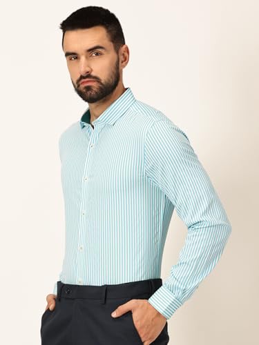 Image of Thomas Scott Men's | Stripes | Full Sleeve | Slim Fit | 100% Cotton | Cutaway | Formal Shirt