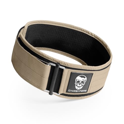Gymreapers Quick Locking Weight Lifting Belt for Men Gym Belt for Powerlifting Deadlift Belt with 4 Inch Neoprene Metal Buckle Back Support Weightlifting Belt Women (Desert Sand, XXX-Large)