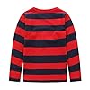 Moon Tree Big Boys Striped Shirt Kids Cotton T-Shirts Long Sleeve Top Black and Red 10T/ 9-10 Years #1