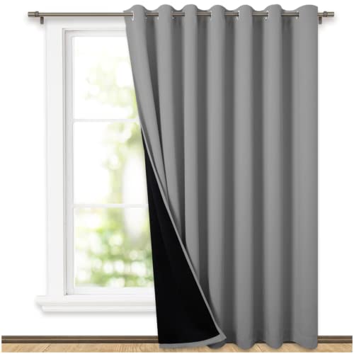 NICETOWN Total Shade Patio Door Curtain, Heavy-Duty Full Light Shading Sliding Door Drape Room Divider Curtain, Vertical Blind for Window(1 Panel, 1