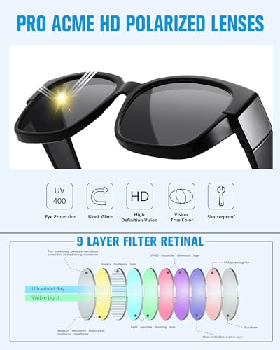 Pro Acme Polarized Fit Over Sunglasses Oversized Square Over Glasses Shades for Men Women Wrap Around UV Pretection2