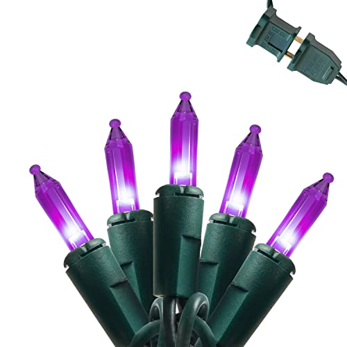 300 Count 78.75 FT Christmas String Lights, 3 Sets of 100-Count Purple LED Green Wire String Lights for Indoor and Outdoor Party, Home, Patio, Lawn, and Christmas Holiday Decoration (Each 26.25 FT )