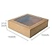 ONE MORE 10inch Natural Kraft Bakery Pie Boxes With PVC Windows,Large Cookie box 10x10x2.5inch 12 of Pack (Brown,12)