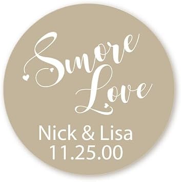 Smore Love Bridal Shower Stickers, Thank You Stickers, Wedding Favor Sticker Labels, Personalized Party Favors