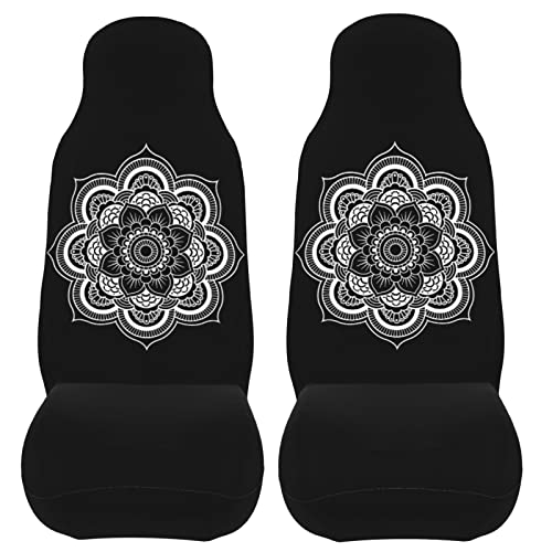 Housses de siège Auto Mandala Blanches ACEPrints : protection auto et décoration intérieure