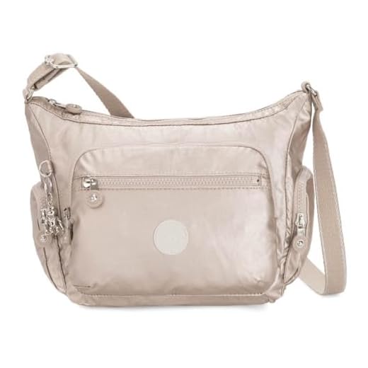 Kipling Gabbie S, Borsa a Tracolla Piccola, Metallic Glow (Argento)