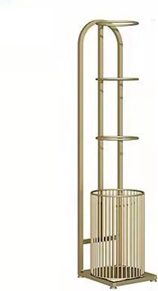 Basketball Storage Rack, Multi-Sport Ball Organizer for Basketball, Football & Volleyball - Single Assisted Training Stand, Gold, 23x24x130cm