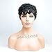 VCK Short Layered Wavy Human Hair Black Cute Natural Curly Wigs for Black Women 1B Color