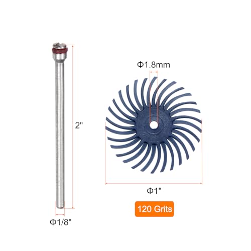 QUARKZMAN 30 Stück Radial Borstenscheiben Set 1 120 Körnung Detailliertes Schleifbürsten Kit Lückenpolierscheiben Sortiment Mit 1/8 Aufnahmen Für Schmuck Holz Metall Polieren Reinigen Blau