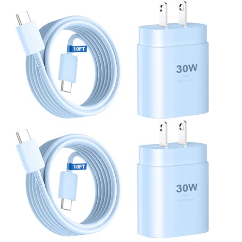 Phone 16 15 Pro Max Charger Fast Charging,30W USB C Phone 16 15 Fast Charger Block &10FT Long Type C Cable Cord for Phone 16 15/16 15 Pro Max/16 15 Pro/15 Plus/Pro 12.9/11 inch,Galaxy S24 Ultra,Blue