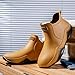 Fashionable short-sleeved men's rain boots - waterproof, slip-resistant, and warm. (8,brown)