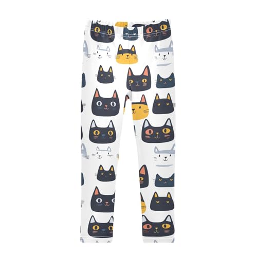 Cat Cartoon Animal Girls Casual Leggings for Kids Printed Long Pant Bottoms Stretch and Soft