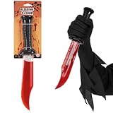 Scream Messer mit Blutiges,34 cm Fake Messer Halloween Ghostface Knife