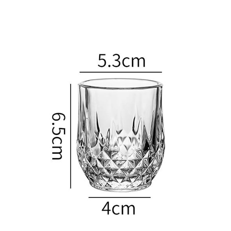 Kristallgläser 6-teiliges Set, Weingläser, transparente Glasbecher, exquisite Cocktailgläser, Whiskyglas, Bar, Brandy-Bierbecher(100ml)