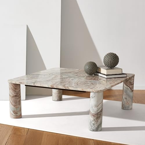 SAFAVIEH Couture Collection Nicoletta White/Brown Marble Coffee Table