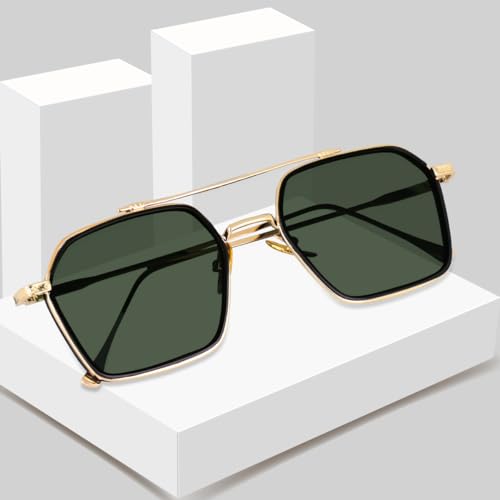 Image of CREEK Unisex Full Rim Hexagonal Branded and Stylish Sunglasses | 100% UV Protected | Men & Women | Medium | CH S1145-Pack of 1