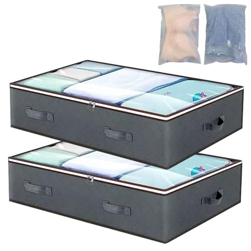 DAMIHAI 2 Stück 90L Unterbettkommode mit Aufbewahrungstasche - Faltbare...