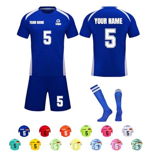 Fussball Trikot Kinder Set Personalisiert mit Namen - Fussballtrikot für...