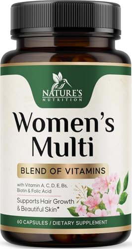 Multivitamin for Women - Complete Multi Vitamin with Vitamins A, C, D, E, B6, B12, Zinc, Calcium & Magnesium, Womens Daily Multimineral Supplement for Hair Skin and Nails Health Support - 60 Capsules