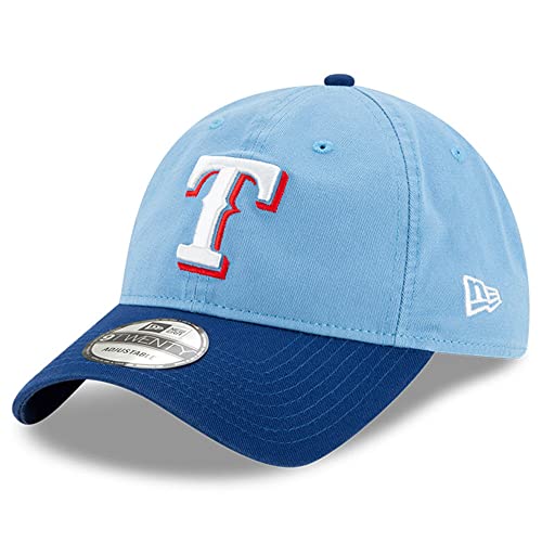 New Era Unisex-Adult MLB Core Classic 9TWENTY 2-Tone Team Adjustable Hat Cap One Size Fits All - Texas Rangers Blue