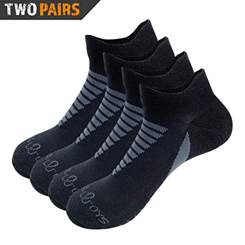 Chill Boys Viscose from Bamboo Terry Ankle Socks - Cushioned Sole Athletic Men's Low Cut Sock - Black3