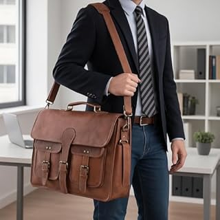 KPL 18 POLLICI Cuoio Cartella Del Computer Portatile Messenger bag migliore borsa del computer borse fatte a mano per gli uomini e le donne