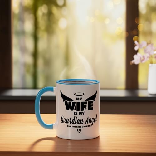 Taza de cerámica con diseño memorial azul/blanco miniatura 3