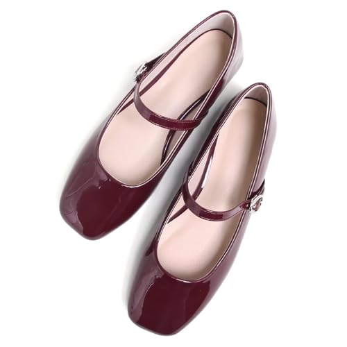 Image of LUXINYU Women's Slip on Flats,Classy Round Toe Solid Classic Mary Jane Ballet Dance Shoes Soft Comfortable PU Flat Shoes