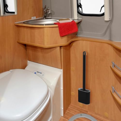 Image of rv Essentials, RV Toilet Brush, Toilet Brush Silicone Won't Damage Toilets, Wall Mounted Toilet Brush-Anti-Roll, Anti-Drip Design, Suitable for RV Travel Trailers and Campers, Made by RVers for RVers