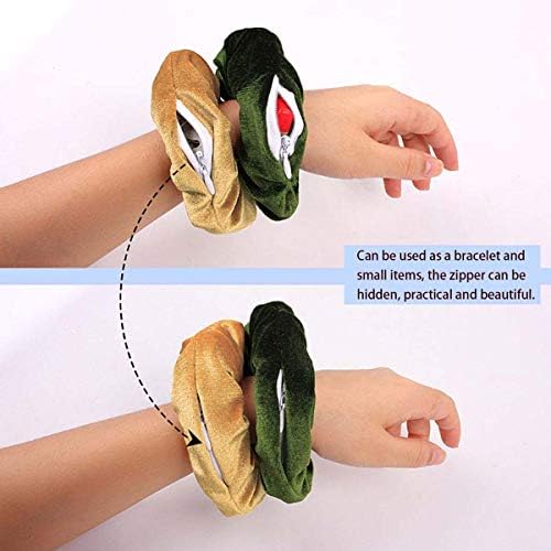 12 Pcs Velvet Hair Scrunchies with Zipper Pocket, Elastic Hidden Pocket Hair Ties Colorful Hair Bands with Zipper Pocket for Women Girls Gift Hair Accessories