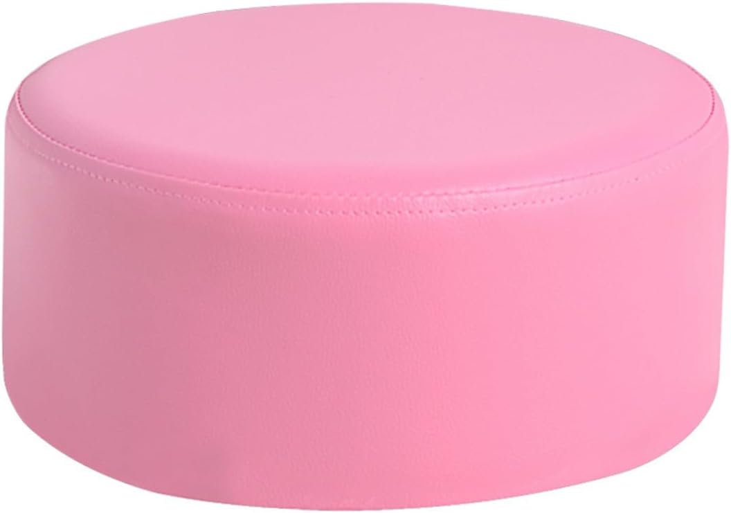 Lightweight Pink Round Stool 28x28x13cm, Skid-Proof Small Footstool and Seat for ’s Bathroom, Nursery, and Playroom Use