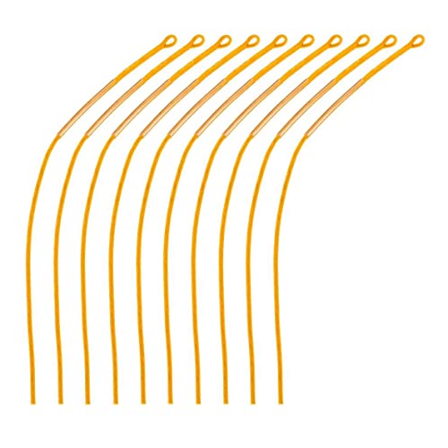 ESiiFuu Fishing Tapered Leader Fishing Tapered Leader Nylon Braided Fly Fishing Line Loop Connector Orange 20lb 10PCS