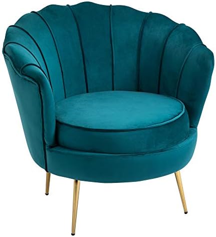 Poltrona Imbottita HOMCOM - Schienale A Conchiglia, Gambe Legno, Velluto Grigio - Foto 3