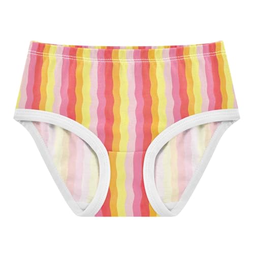Joisal Toddlers Underwear Floral 2t Cotton Girl Panties Cute Funny Underpants Briefs Colorful Checkered Red Yellow