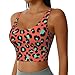 Cozy Funny Leopard Print Yoga Bra for Women Girls, U-Shaped Back Tops with Pads Control Shapewear Outfit for Sports Fitness