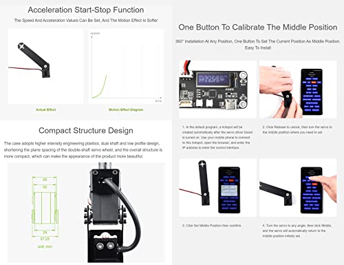 Waveshare 30KG Serial Bus Servo High Precision and Torque with Programmable 360 Degrees Magnetic Encoder Two-Way Feedback Servo/Motor Mode Switchable - Image 6