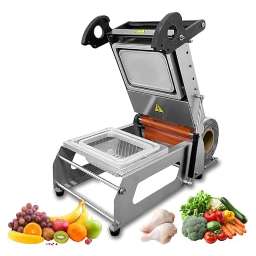 Heißsiegelmaschine für Lebensmittel, Handdruckversiegelung für Takeaway-Boxen, versiegelt 7-8 pro Minute, ideal zum Verpacken von Steak und gekochten Lebensmitteln