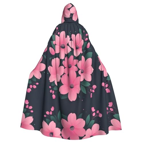 Cape à capuche adulte avec imprimé fleurs roses aux finitions soignées