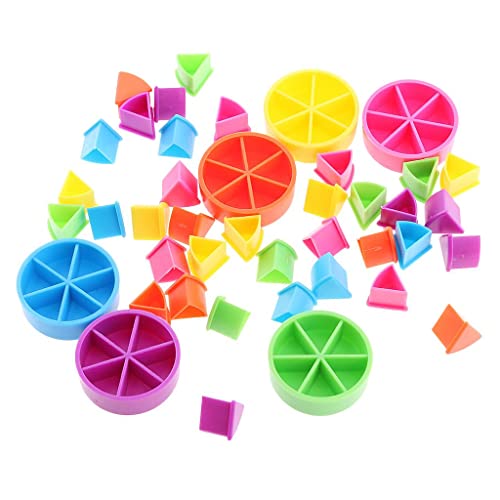 Gazechimp 42pcs Juego de Búsqueda Trivial Piezas de Pastel para Fracciones de Matemáticas Multicolor Cover