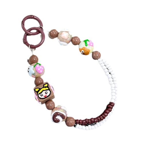 Elegante Portachiavi in Perline Fatte A Mano Cinta A Catena Mobile per Cellulare per Corda da Donna Cordino del Telefono Naturale.