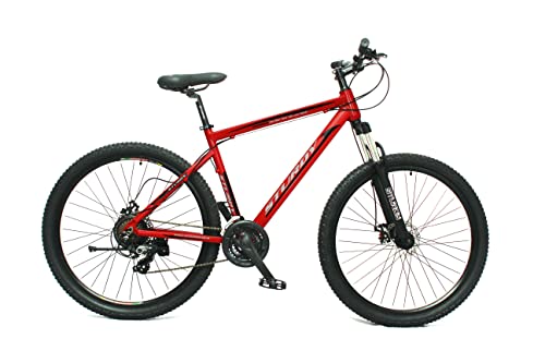 Image of STURDY BIKES 27.5 Inch Aluminium MTB with 21 Gears and Dual Disc Brakes (Red)