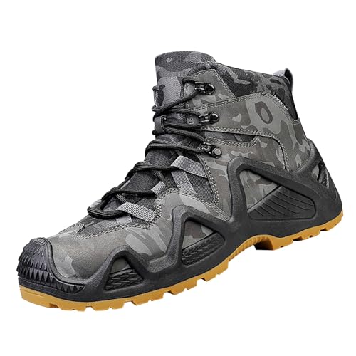 Generisch Botas de senderismo para hombre, diseño de camuflaje, impermeables, con cordones, botas de caza, con amortiguación, protección contra pisadas, con cordones, zapatos de trabajo al aire libre