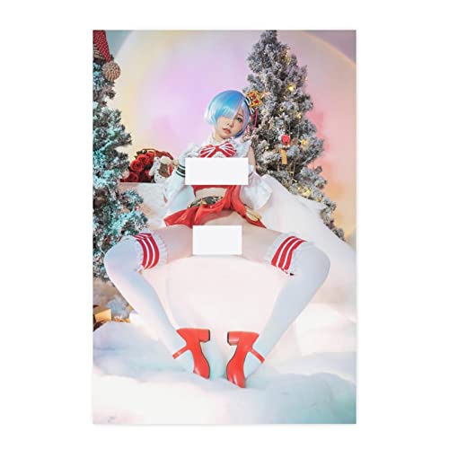 ヌードポスター,大人モデル裸,女の子ポスター誘惑,エロ絵画,Re:ゼロから始める異世界生活 レム,コスプレ 同人,ホットヌード誘惑美人モデル写真,ホーム装飾ポスターフレーム,ビューティポスター,額無し 40*60(cm)