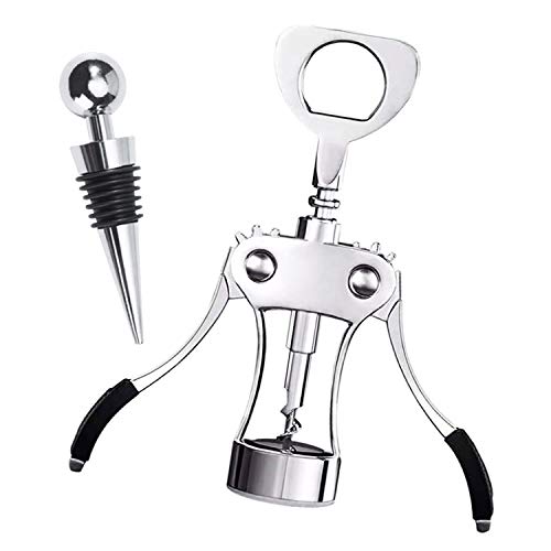 Aischens Abrebotellas multifunción, Sacacorchos de ala actualizada con tapón de vino, sacacorchos de corcho y abridor de botellas de cerveza, lujoso sacacorchos para camareros Cover