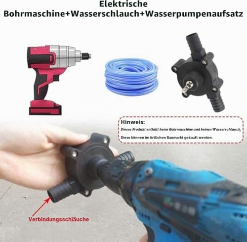QKFON Mini Elektrische Bohrpumpe, selbstansaugend Hand elektrische Bohrmaschine Wasserpumpe Mikro Selbstansaugende Pumpe Diesel Öl Flüssigkeit Wasser Hand-Transferpumpe