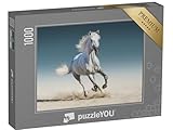 Dimensions : 64 x 48 cm puzzleYOU : Puzzle de 1000 pièces « Cheval Blanc au Galop »