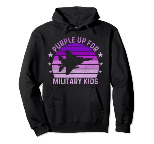 Purple Up for Military Kids Military Child Month Kids Funny Sudadera con Capucha