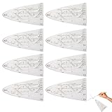 8 Stück Parabelschablone Mathe,Kurvenschablone,Parabel Lineal,Parabel Zeichenschablone, Geometrie Kurvenschablone Lineal,Trigonometrie Lineal Für Schüler Und Lehrer Für Studenten Büro Designer Malerei