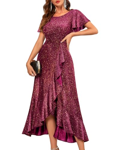 Image of BeryLove Womens Wedding Guest Dress Sequin Formal Dresses for Women | Stunning evening gowns for women suitable for prom homecoming bridesmaid and mother of the bride formal events